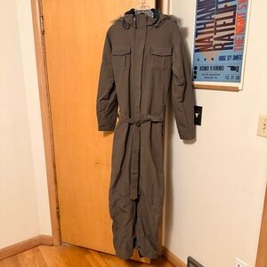 COLUMBIA One Piece Belted Ski suit ; size L